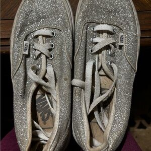 Vans Shimmering Silver Lace-Up Shoes